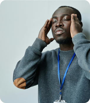 man with headache